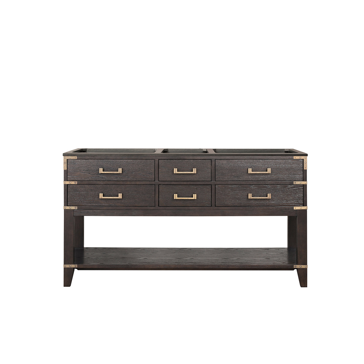 Norwalk 60 in W x 22 in D Brown Oak Double Bath Vanity