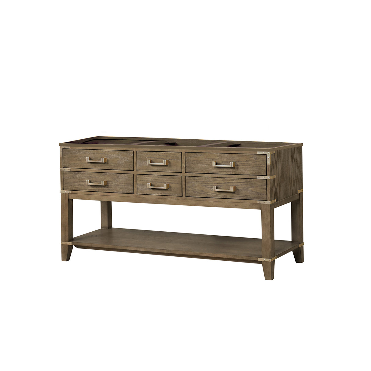 Norwalk 60 in W x 22 in D Grey Oak Double Bath Vanity