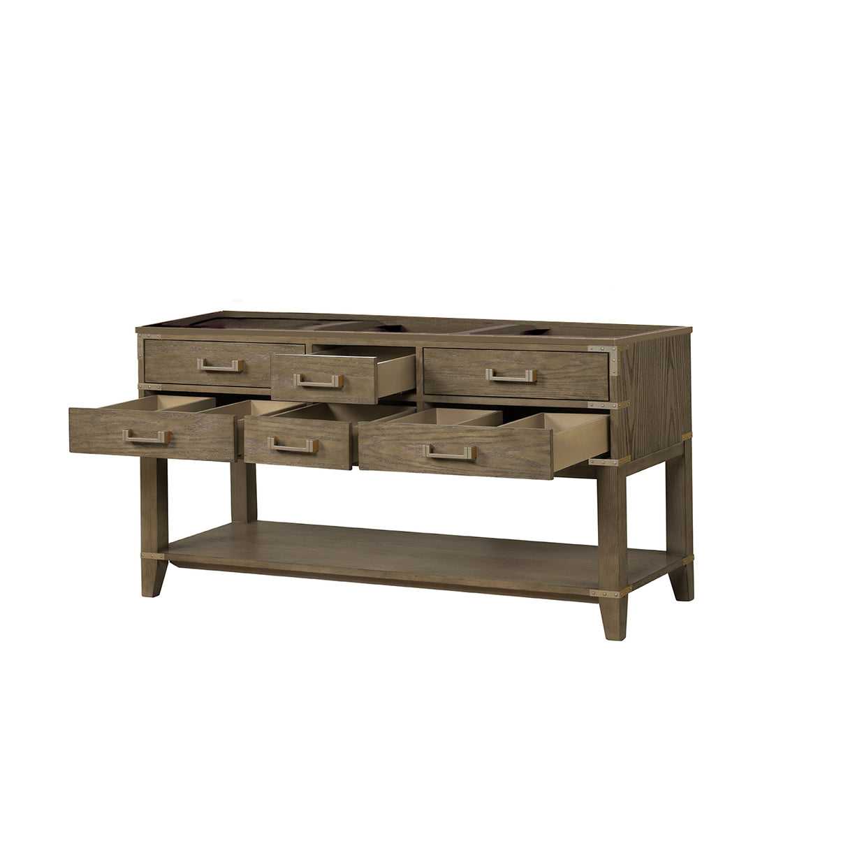 Norwalk 60 in W x 22 in D Grey Oak Double Bath Vanity