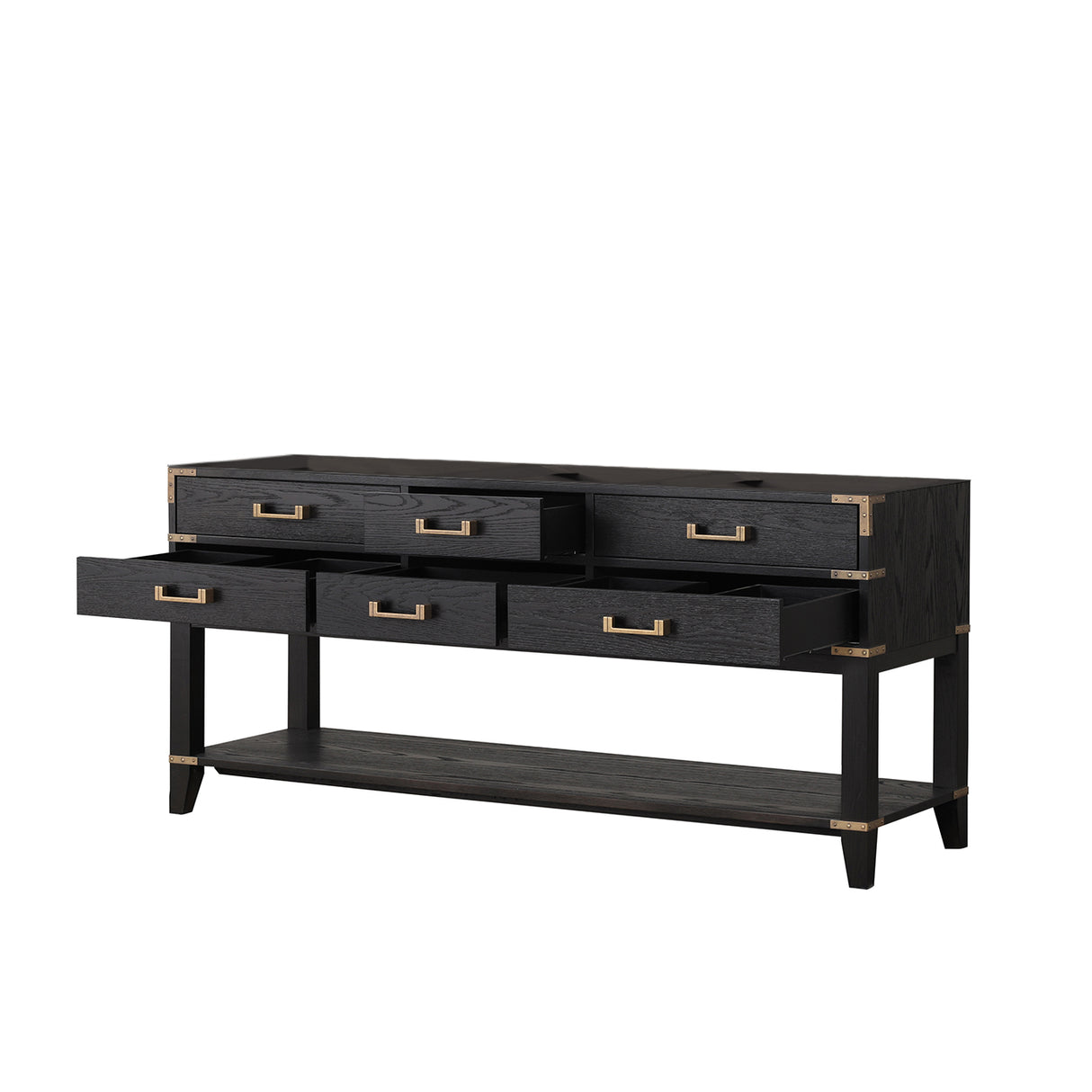 Norwalk 72 in W x 22 in D Black Oak Double Bath Vanity