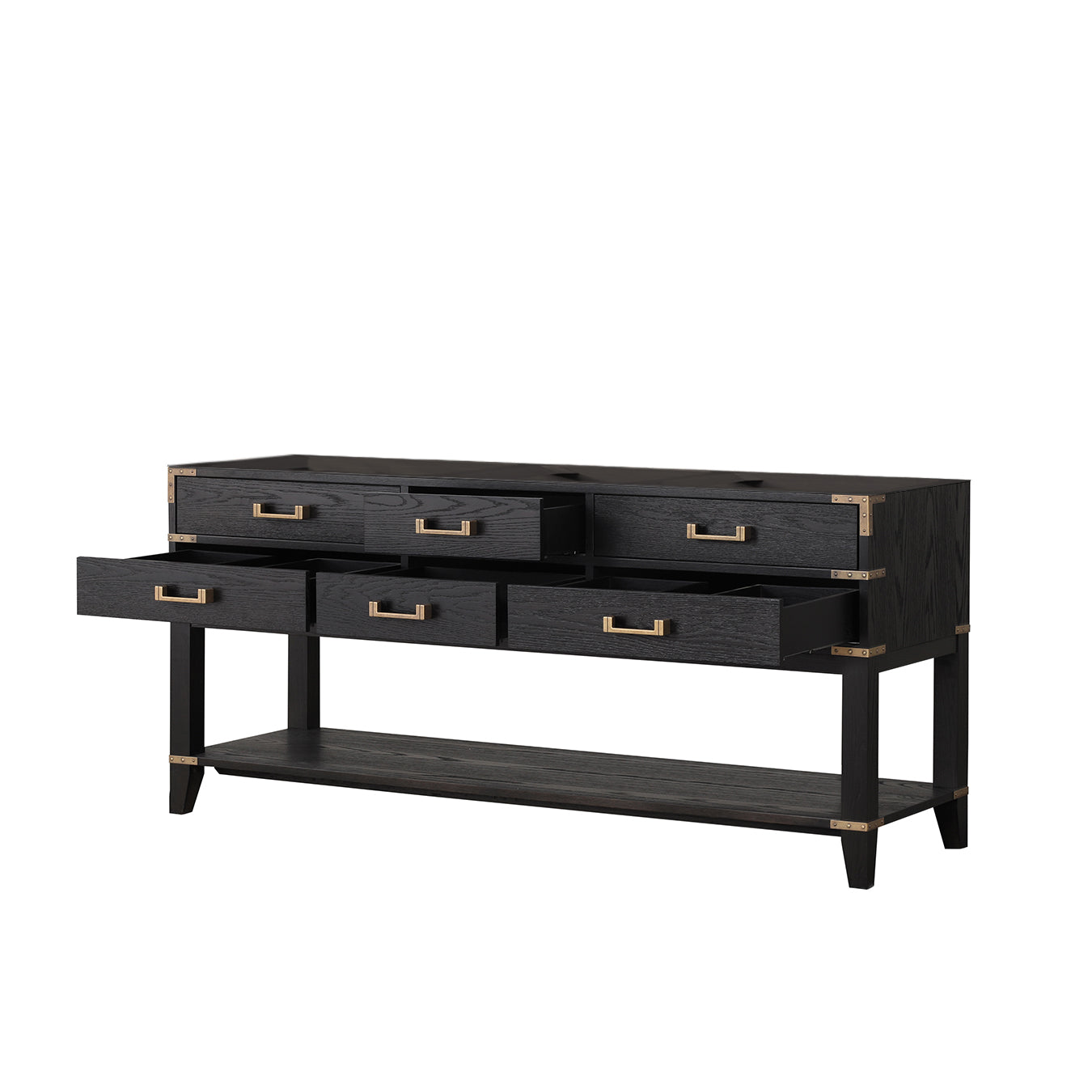 Norwalk 72 in W x 22 in D Black Oak Double Bath Vanity