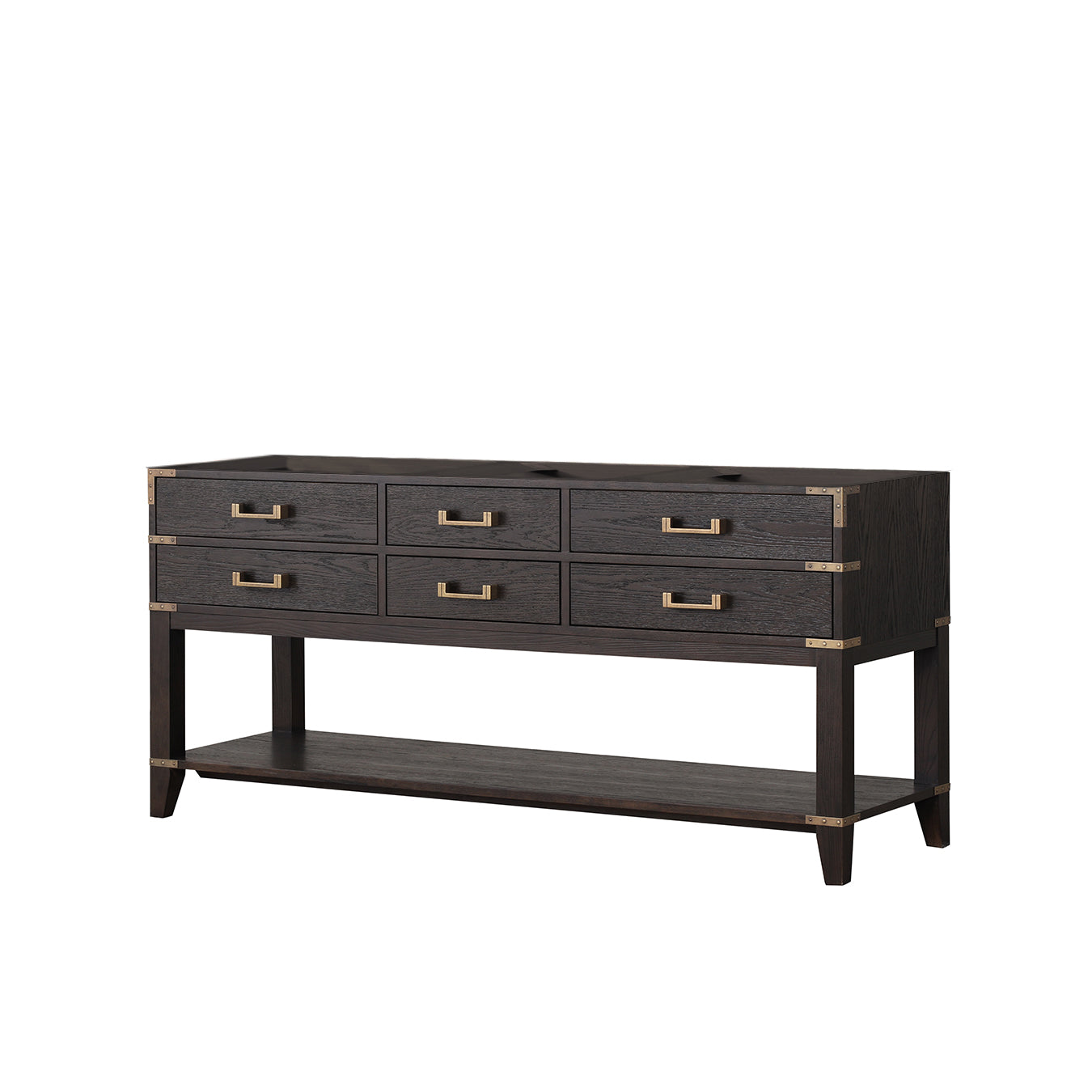 Norwalk 72 in W x 22 in D Brown Oak Double Bath Vanity