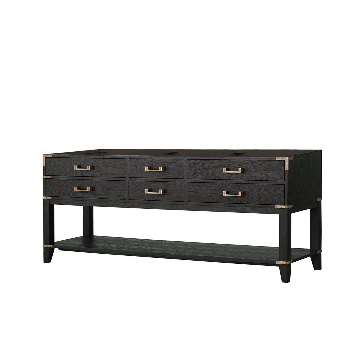 Norwalk 80 in W x 22 in D Black Oak Double Bath Vanity