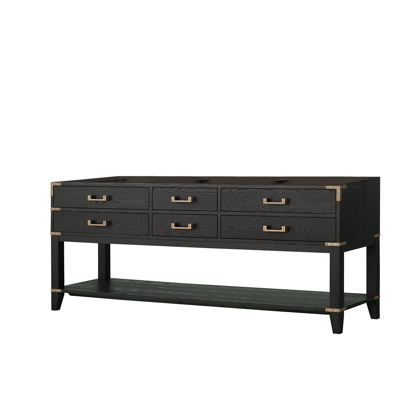 Norwalk 80 in W x 22 in D Black Oak Double Bath Vanity