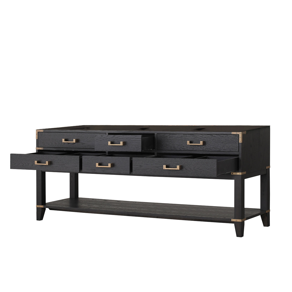 Norwalk 80 in W x 22 in D Black Oak Double Bath Vanity