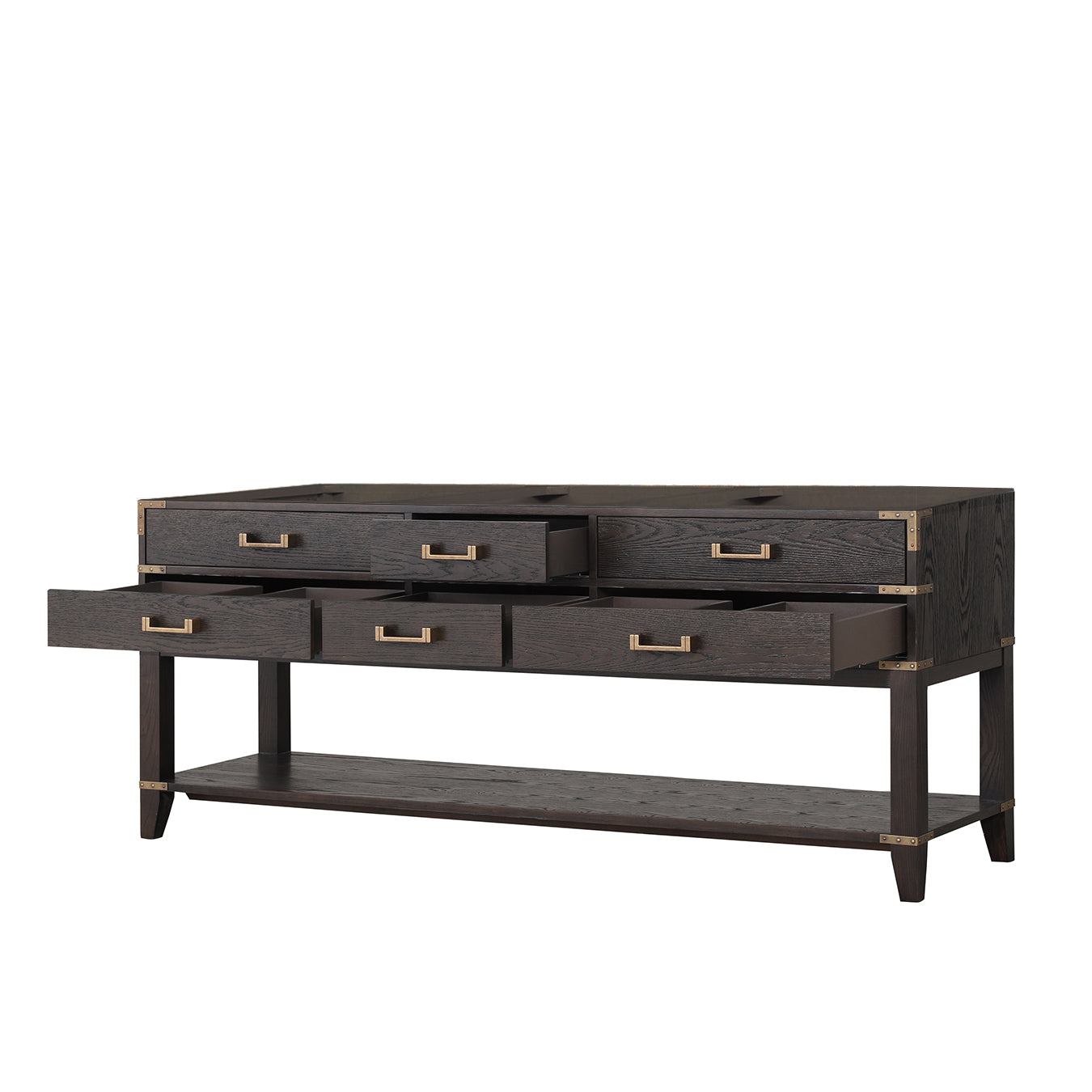 Norwalk 80 in W x 22 in D Brown Oak Double Bath Vanity