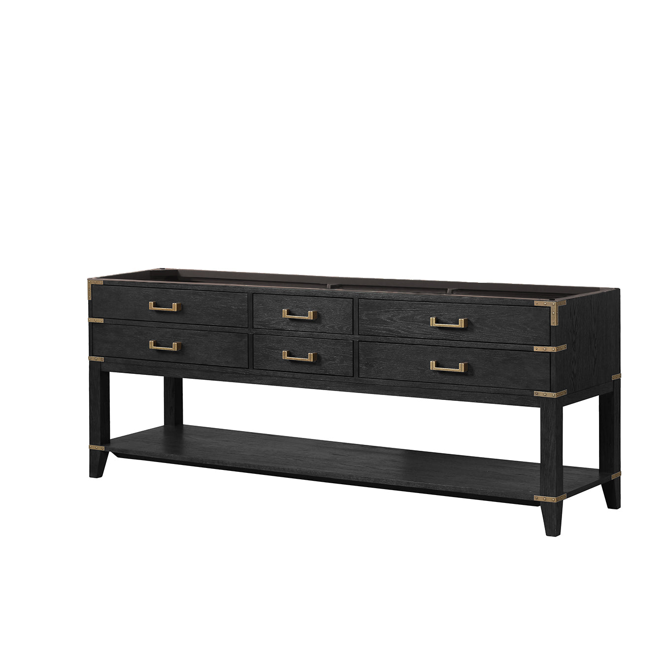Norwalk 84 in W x 22 in D Black Oak Double Bath Vanity