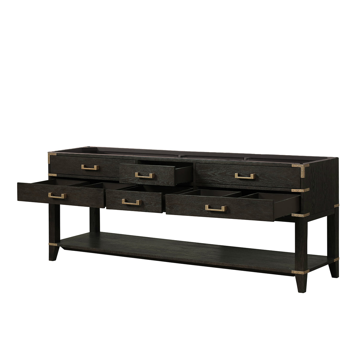 Norwalk 84 in W x 22 in D Black Oak Double Bath Vanity