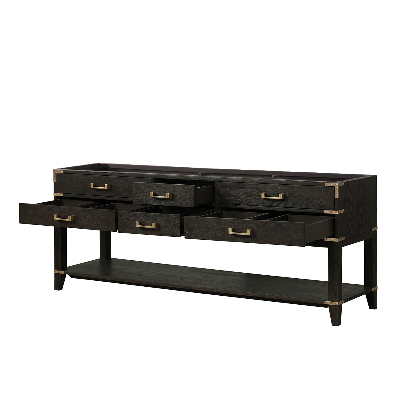 Norwalk 84 in W x 22 in D Black Oak Double Bath Vanity