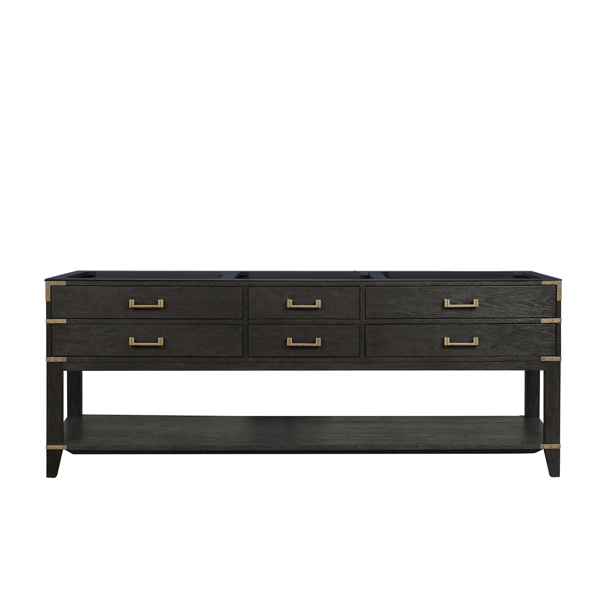 Norwalk 84 in W x 22 in D Black Oak Double Bath Vanity