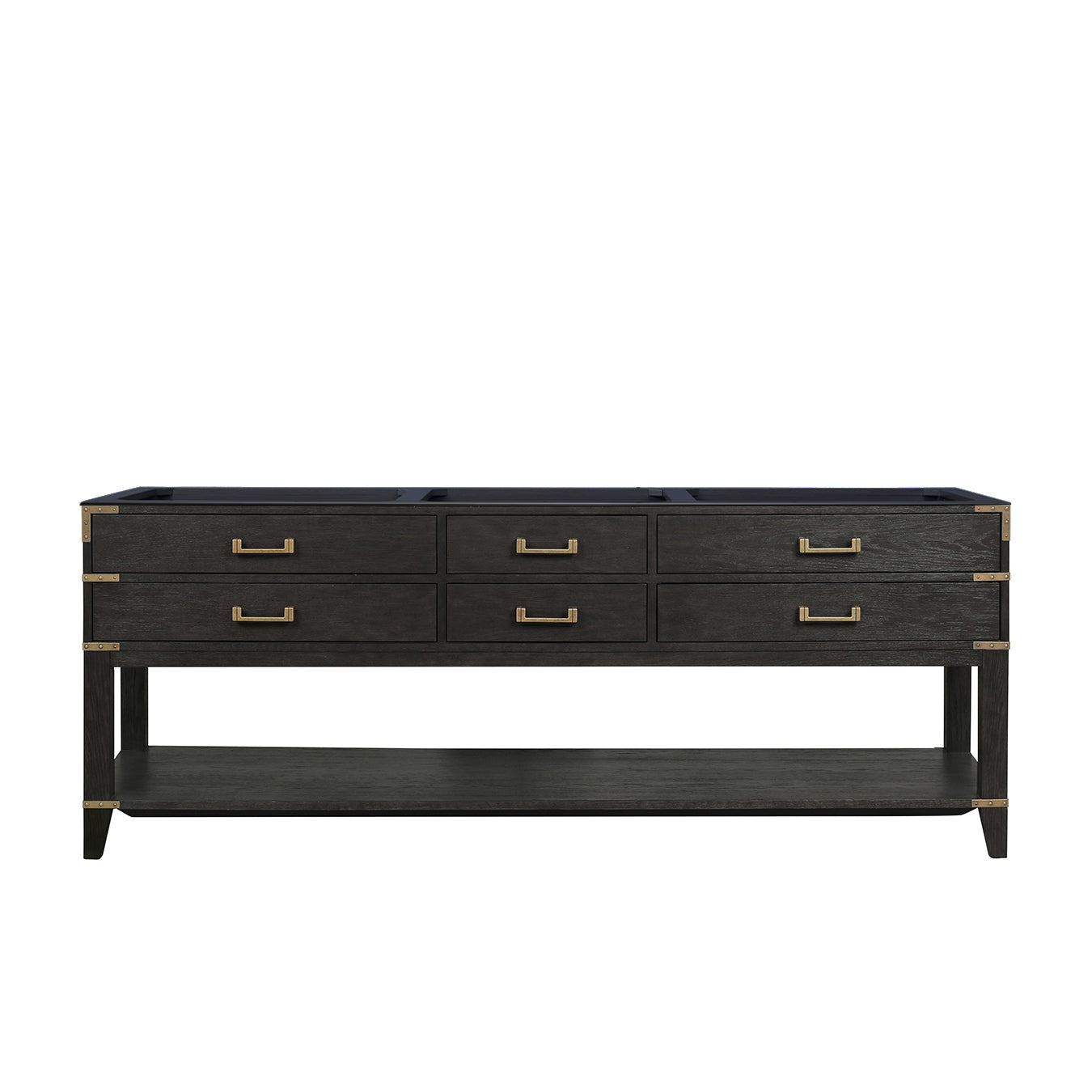 Norwalk 84 in W x 22 in D Black Oak Double Bath Vanity