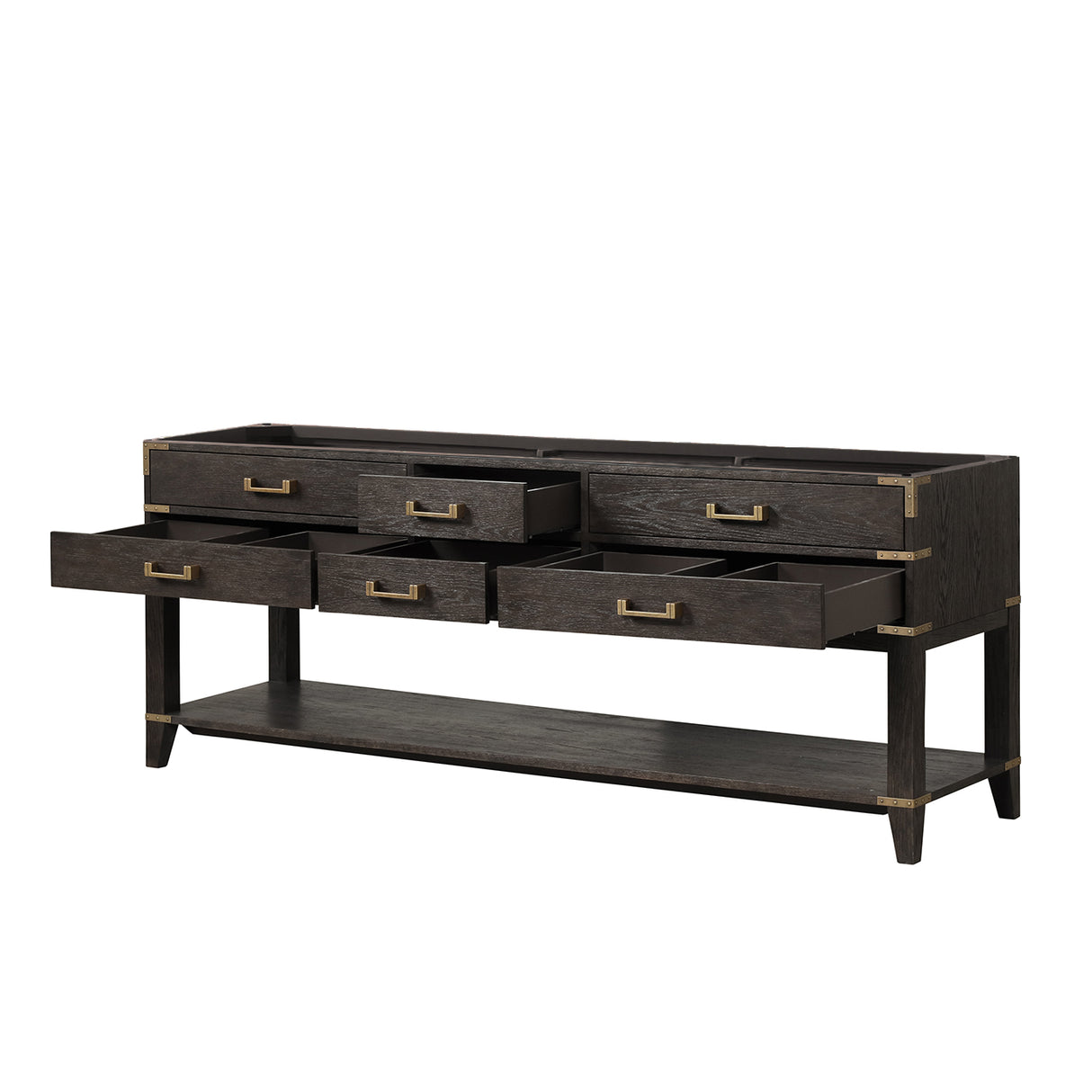 Norwalk 84 in W x 22 in D Brown Oak Double Bath Vanity