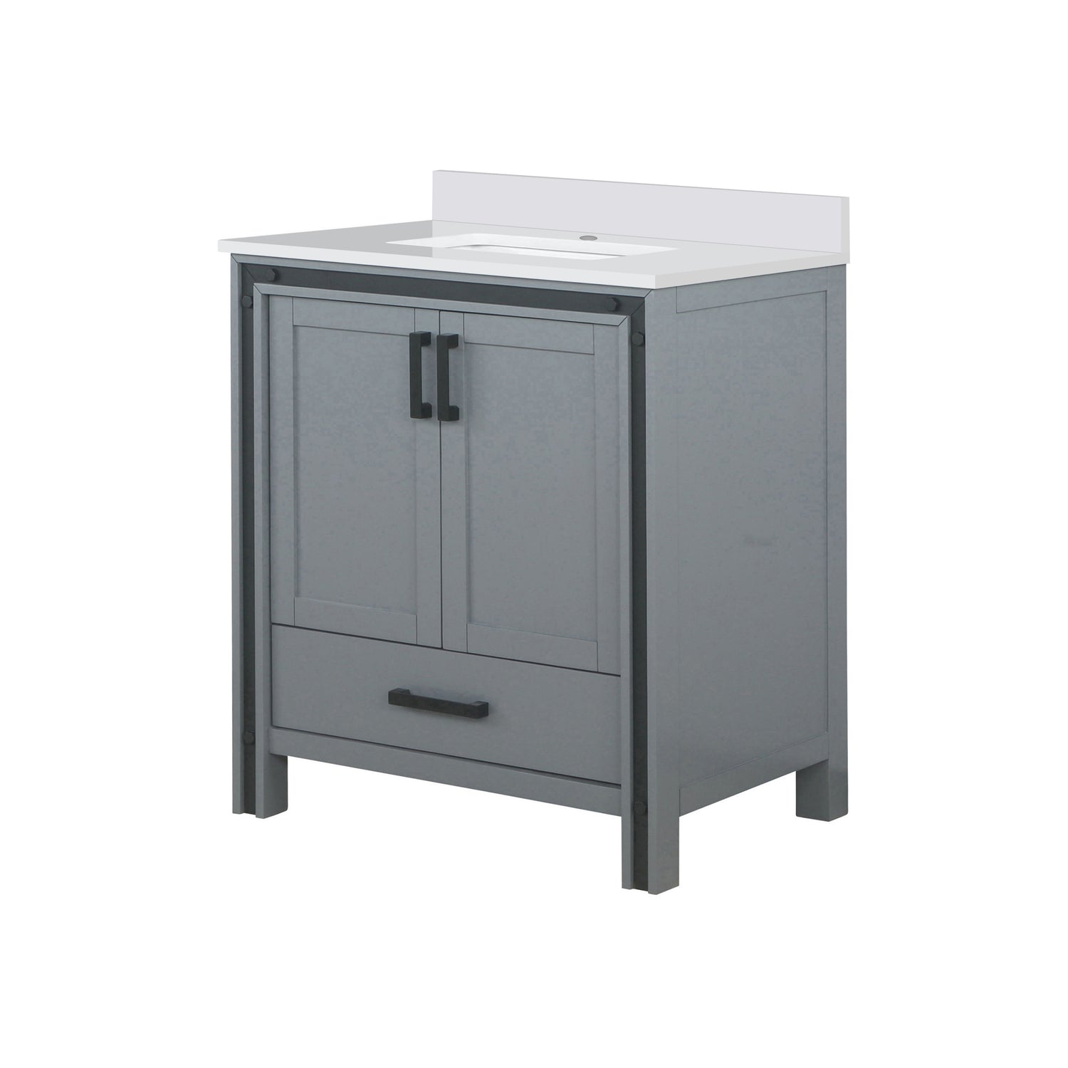Ziva Freestanding 30 in. Freestanding Bathroom Vanity With Double Integrated Ceramic Sink, White Cultured Marble Top