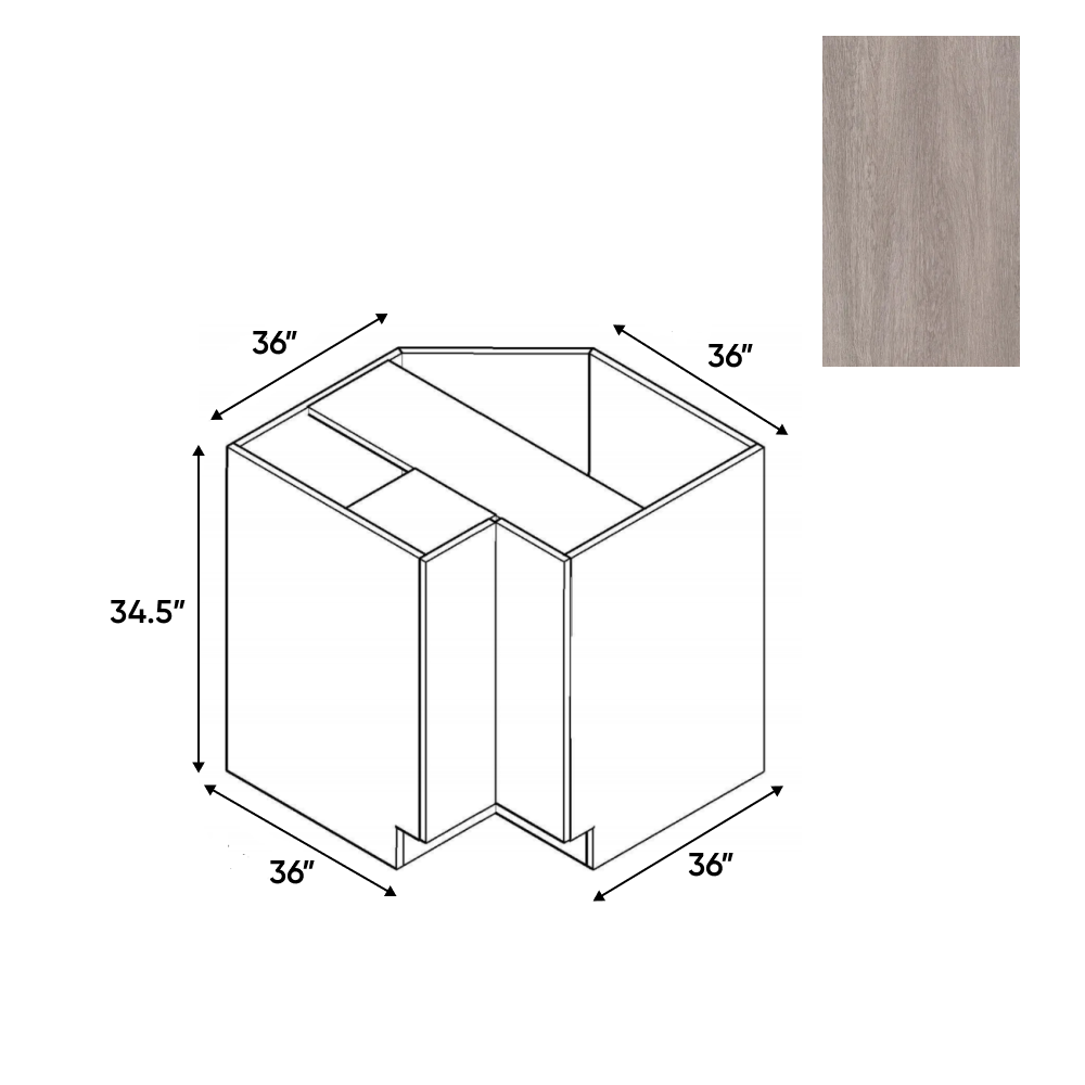 RTA - Muratti Textured - Lazy Susan Base Cabinet - 36"W x 34.5"H x 24"D - Frameless Cabinet