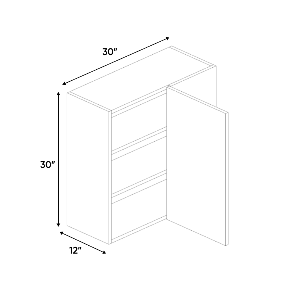 RTA - Muratti Textured - Wall Blind Corner Cabinet - 30"W x 30"H x 12"D - Frameless Cabinet