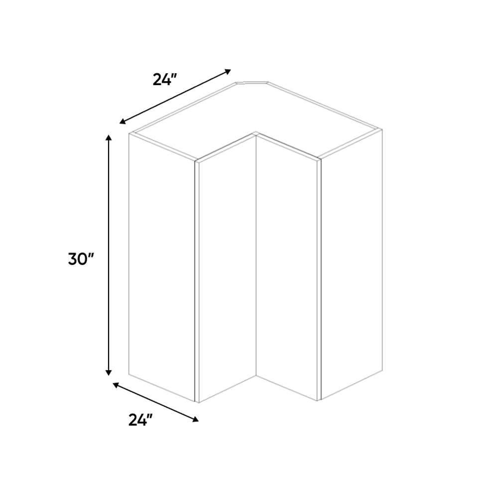 RTA - Blanco Gloss - Wall Easy Reach Cabinet - 24"W x 30"H x 12"D - Frameless Cabinet