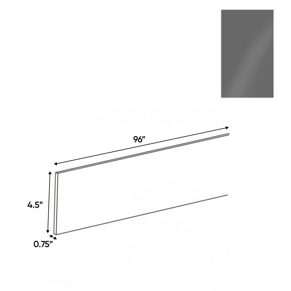 RTA - Gris Plomo Gloss - Toe Kick - 96"W x 4"H x 0.75"D - Frameless Cabinet
