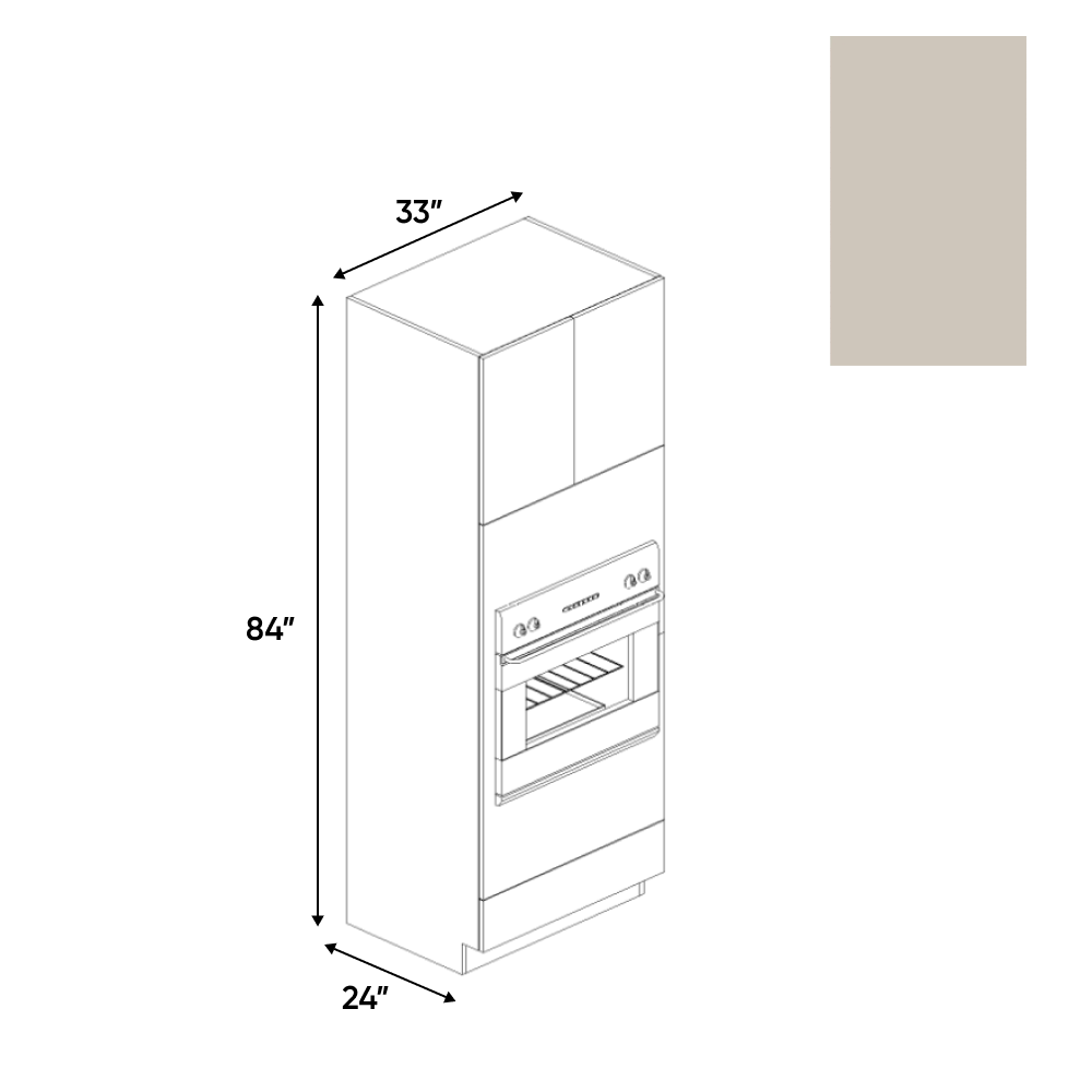 RTA - Cashmere Matte - Tall Oven Cabinet - 33"W x 84"H x 24"D - Frameless Cabinet
