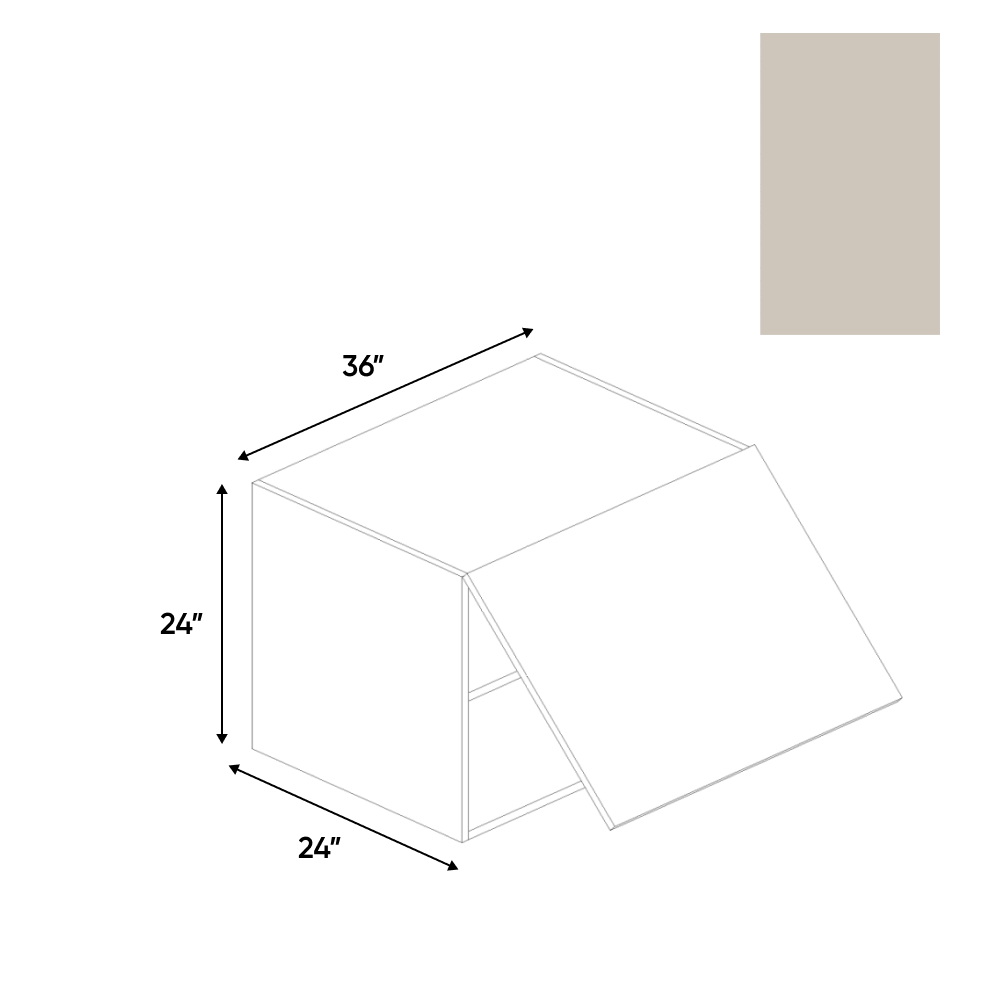 RTA - Cashmere Matte - Wall Upper Cabinet - 36"W x 24"H x 24"D - Frameless Cabinet