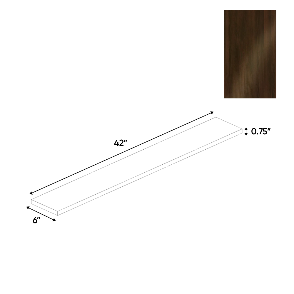 RTA - Olmo Gloss - Filler Panel - 6"W x 42"H x 0.75"D - Frameless Cabinet