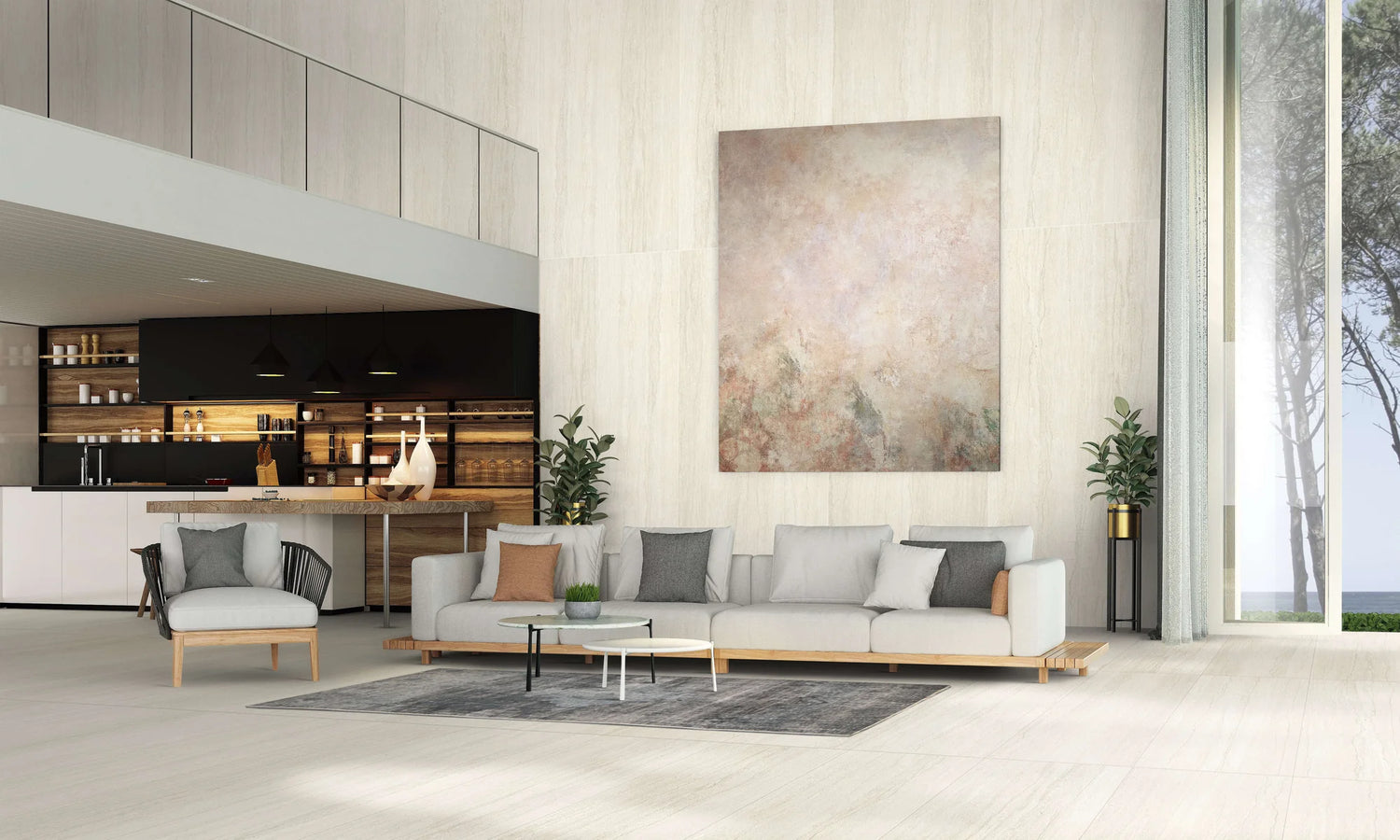 Ecostone 48 X 110 Matte Porcelain Tile in Vein-Cut Fog