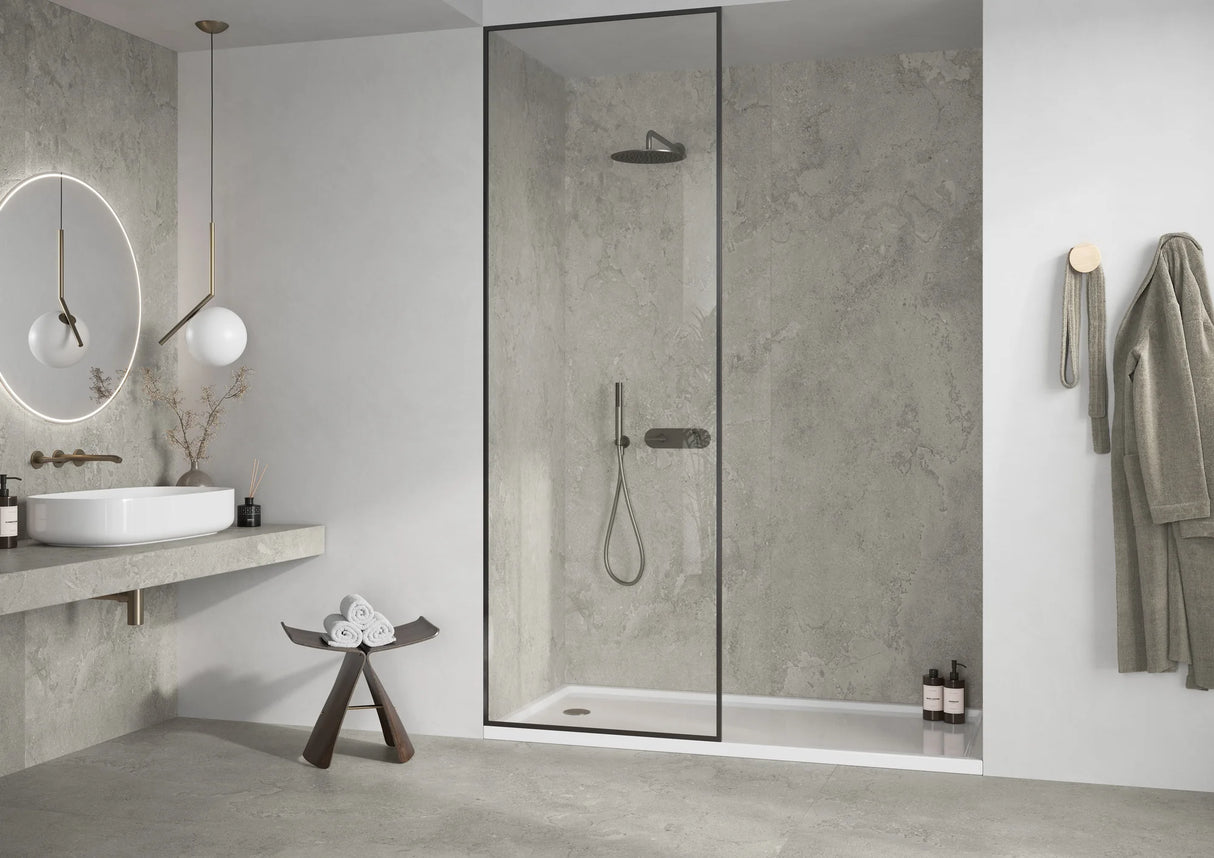 Ecostone Pre-Fab 32 X 90 Matte Porcelain Tile in Fossil Cross Cut