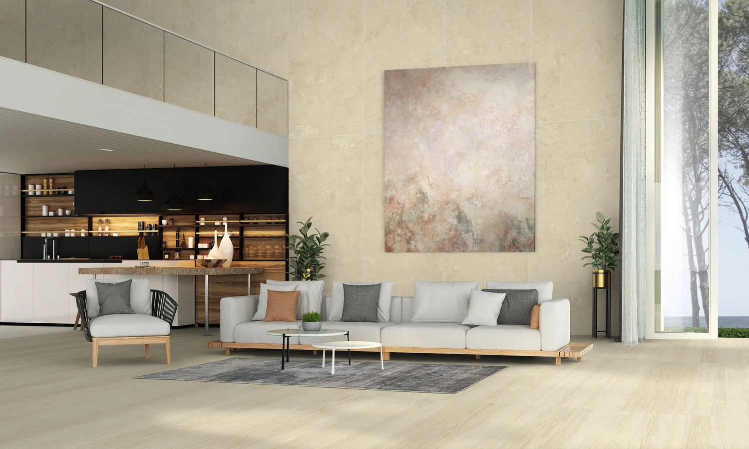 Ecostone 48 X 110 Matte Porcelain Tile in Cross-Cut Jute