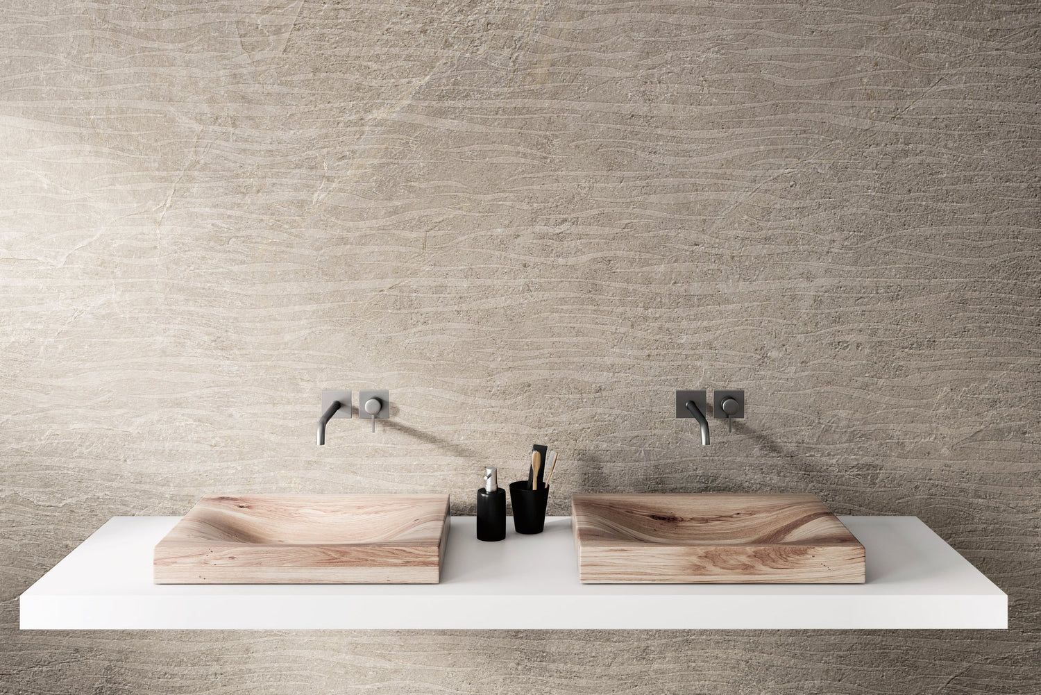 Farmhouse Living 48 X 110 Matte Deco Waved Porcelain Tile in Pewter