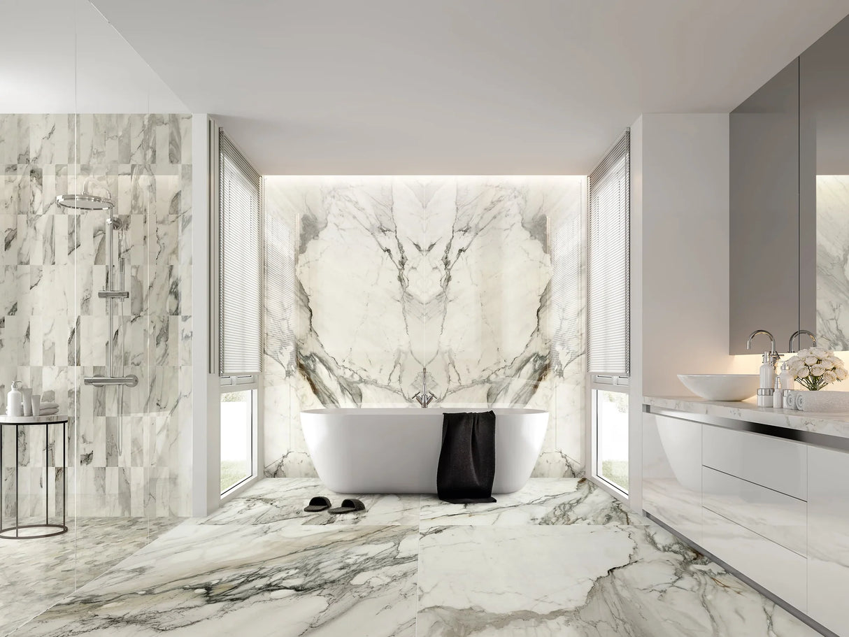 Jem 48 X 110 Polished Porcelain Tile in Crescendo Blue Bookmatch A