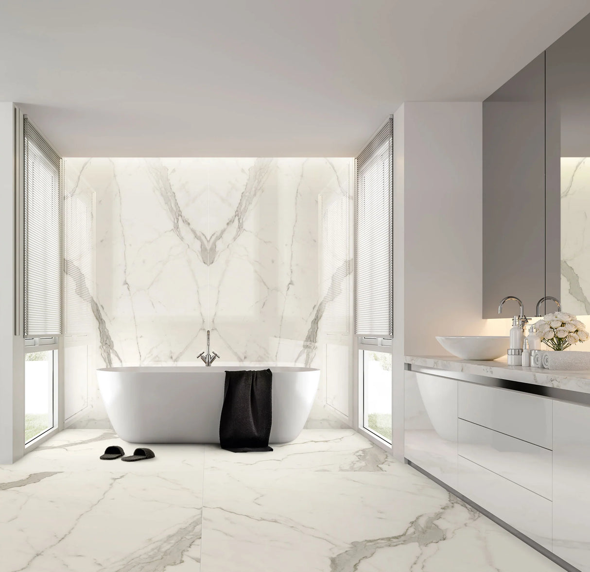 Jem 48 X 110 Polished Porcelain Tile in Capriccio Grey Bookmatch B