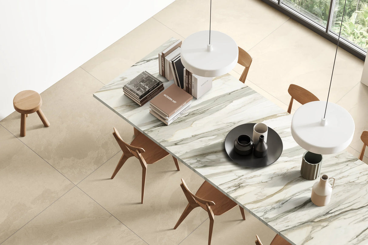 Jem Pre-Fab 32 X 90 Matte Porcelain Tile in Aria Gold