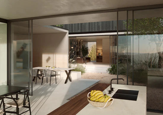 Imprint Pre-Fab 32 X 90 Matte Porcelain Tile in Intaglio Kaolin