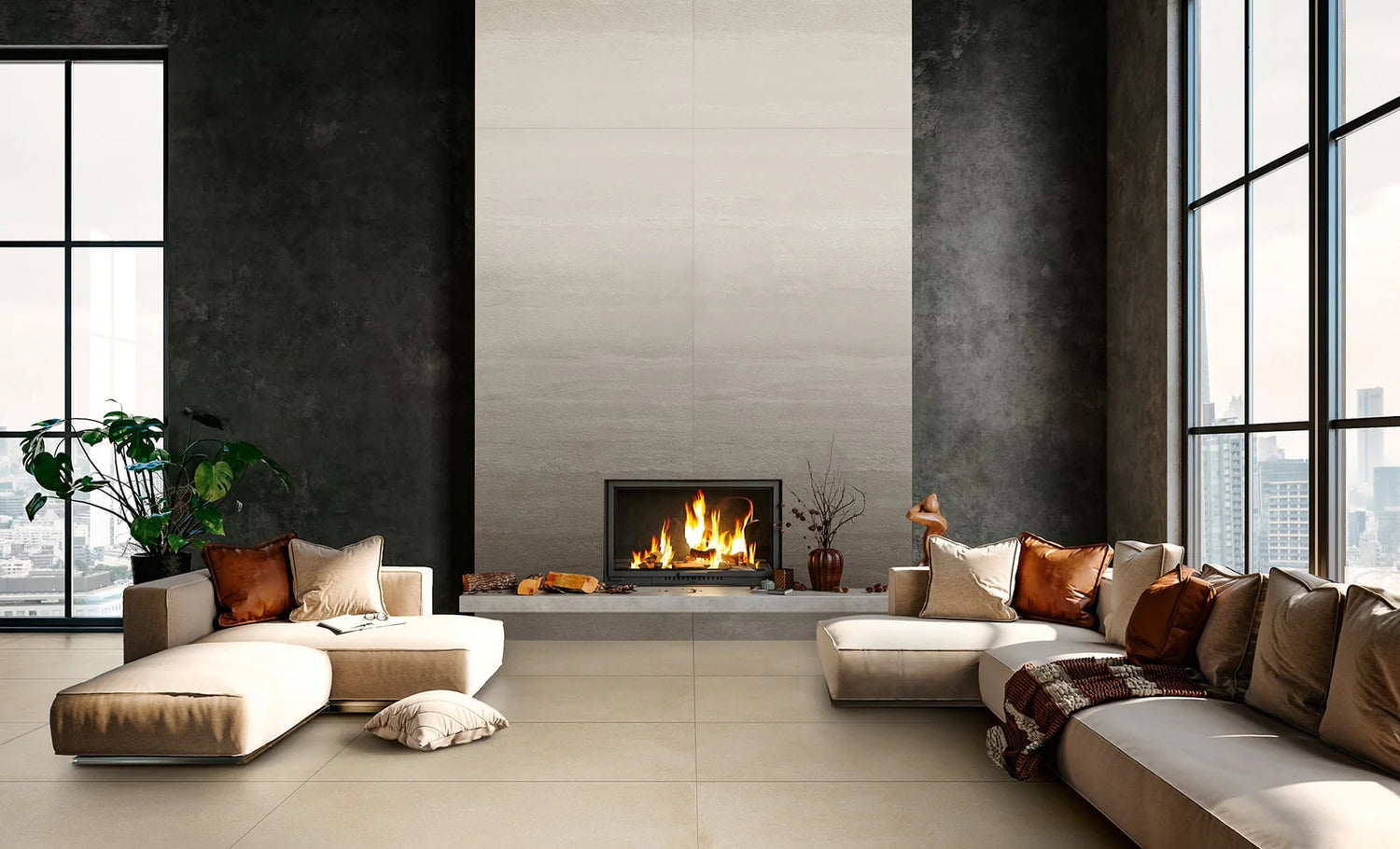 Imprint 48 X 110 Matte Porcelain Tile in Under Glazed Ombre Cool