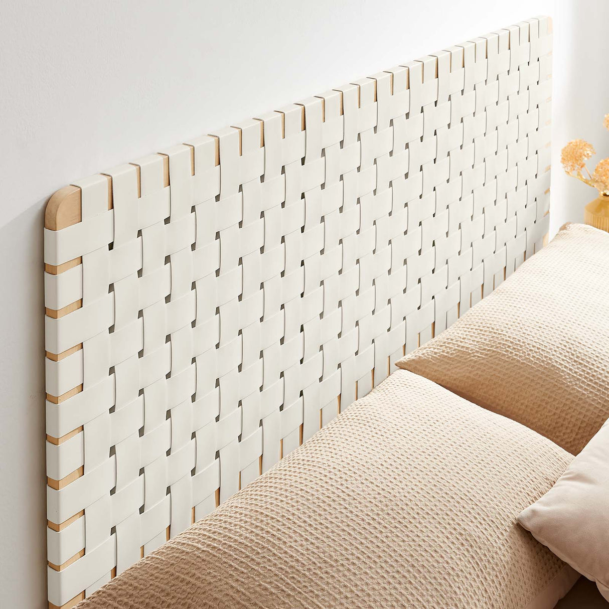 Sparta Weave Wall-Mount Queen Vegan Leather Headboard