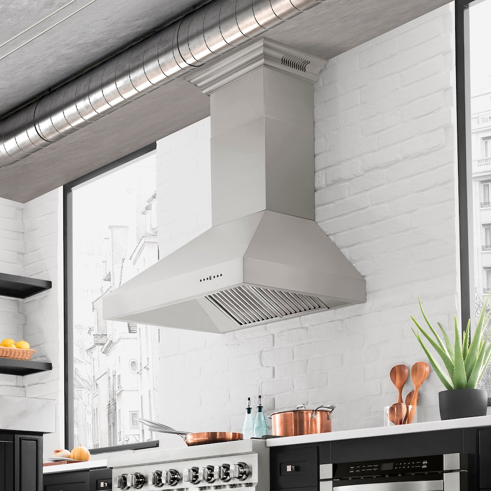 ZLINE 36" Professional Ducted Wall Mount Range Hood in Stainless Steel (697-36)