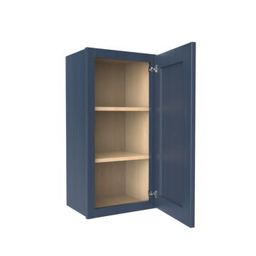 30 inch Wall Cabinet - 15W x 30H x 12D - Blue Shaker Cabinet
