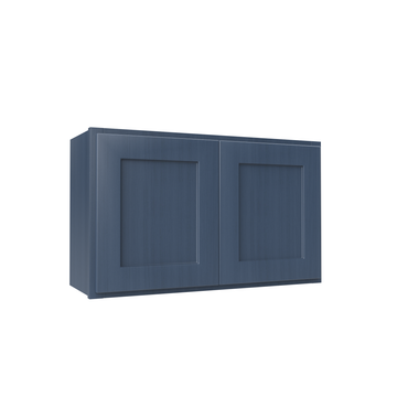 Wall Kitchen Cabinet - 30W x 18H x 12D - Blue Shaker Cabinet - RTA