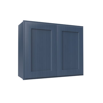 Wall Kitchen Cabinet - 30W x 24H x 12D - Blue Shaker Cabinet