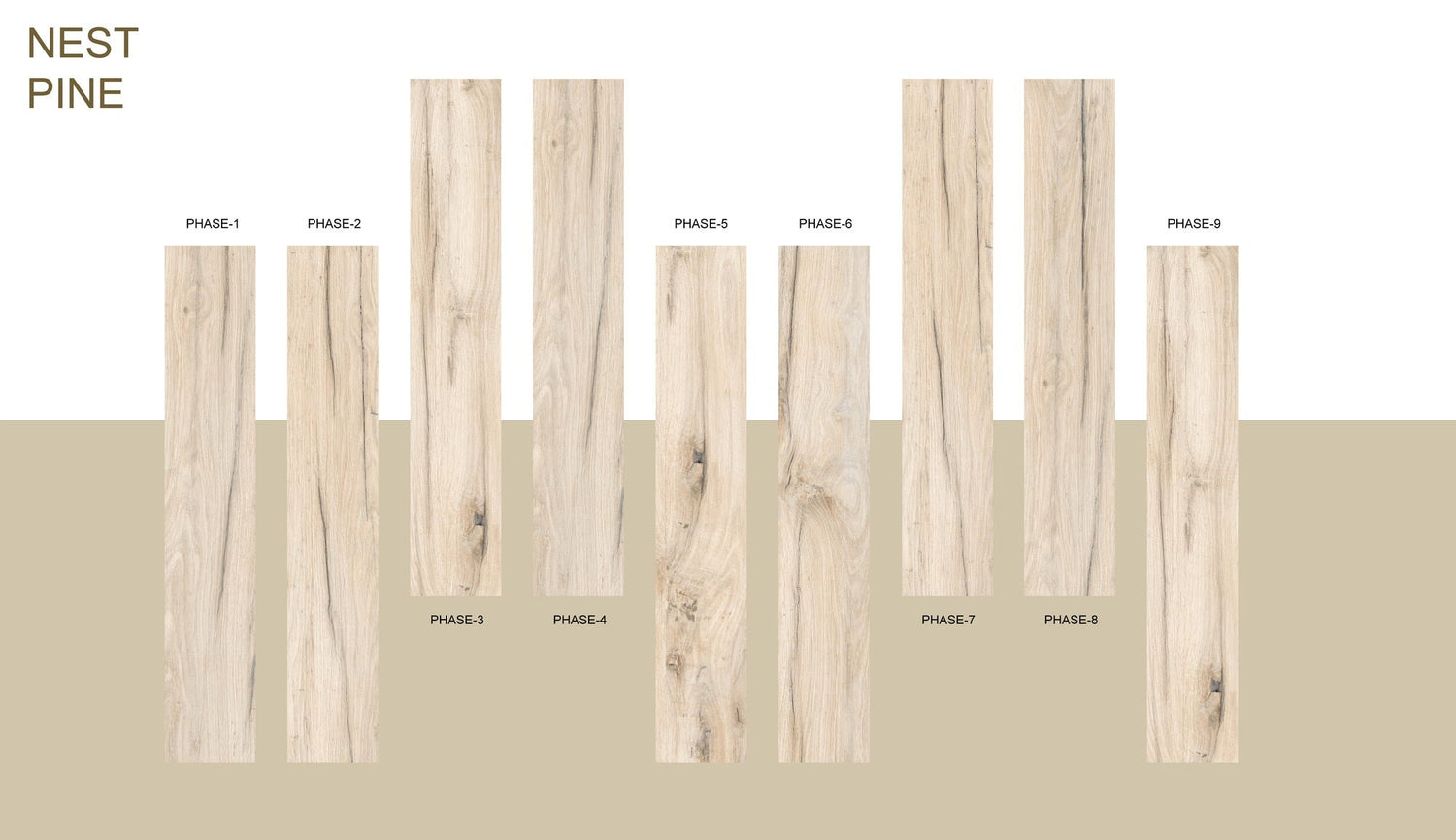 NEST PINE 8 in. x 48 in. x 8.5 mm MATT Marble Look Tile - Porcelain Floor and Wall Tile (13.3 Sqft/Box)