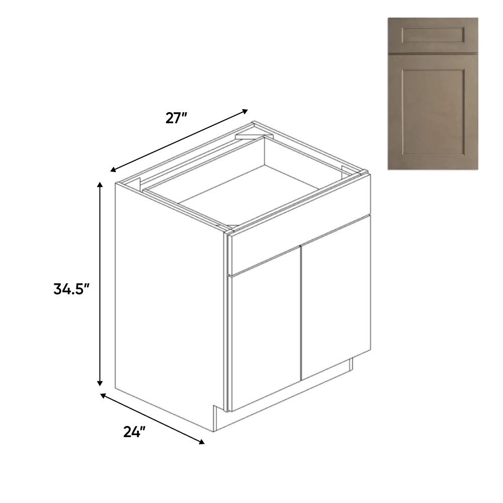 Newport Millstone - 27 Inch Full Height Double Door Base Cabinet - 27" Width x 34.5" Height x 24" Depth