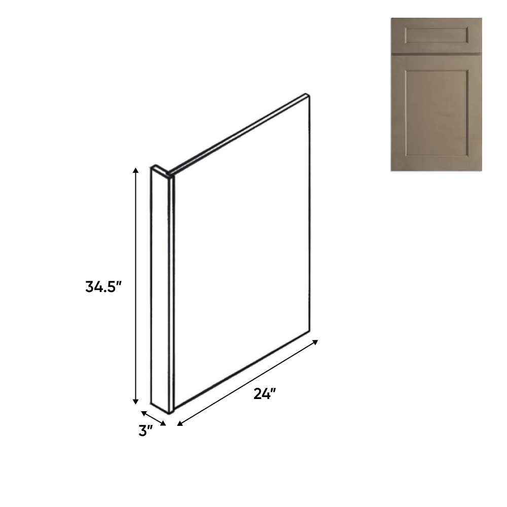 Newport Millstone - 3 Inch End Panels Accessories - 3" Width x 34.5" Height x 24" Depth