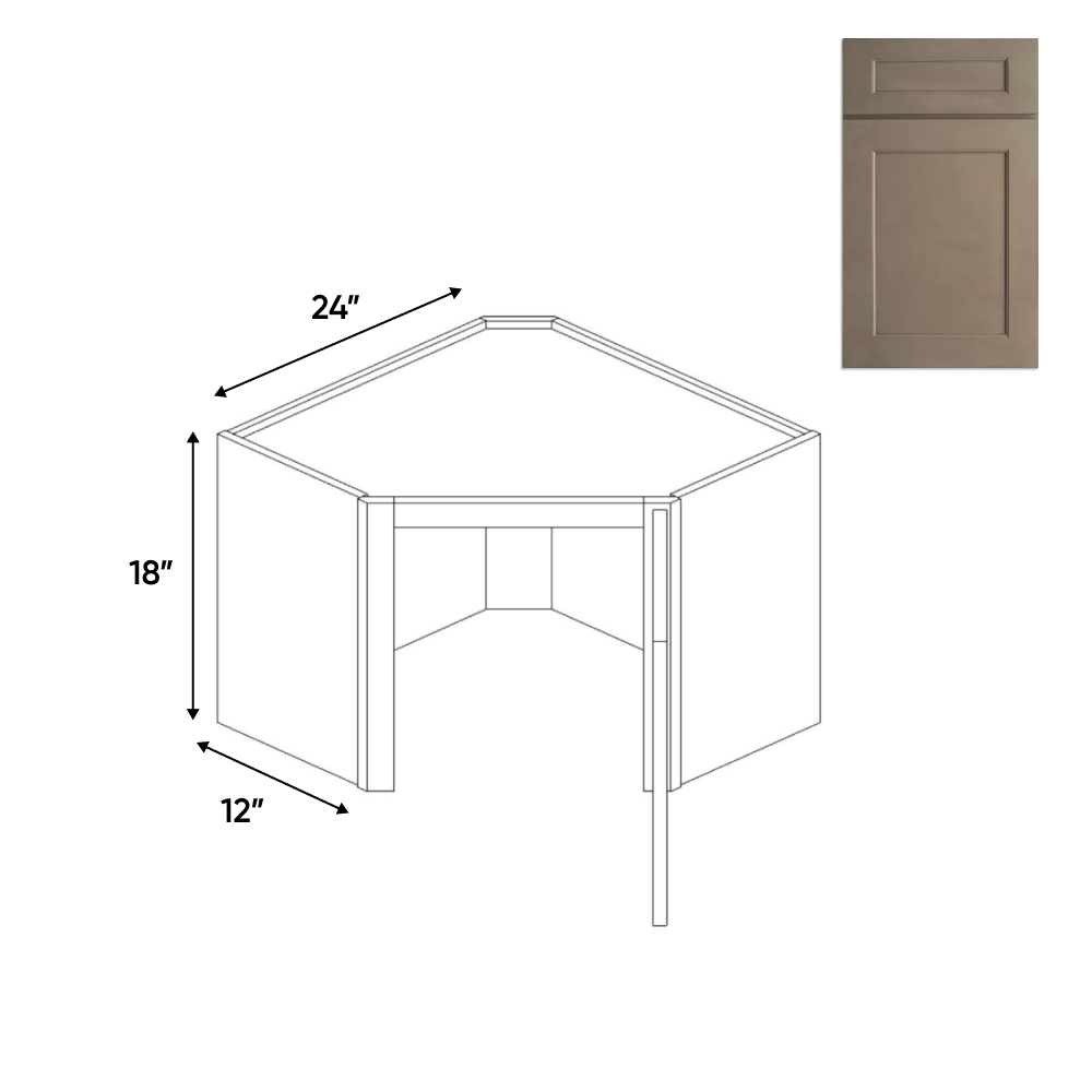 Newport Millstone - 24 Inch Diagonal Corner Wall Cabinet - 24" Width x 18" Height x 12" Depth