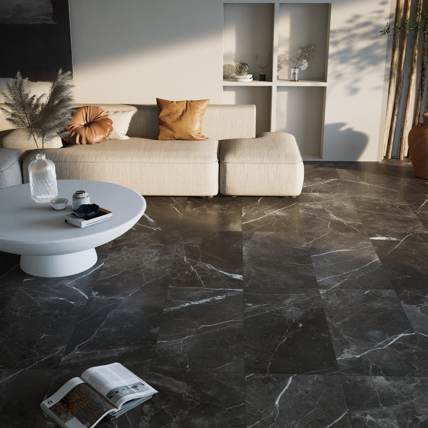 12 x 24 in Lumino Carbon Matte Pressed Glazed Porcelain Tile