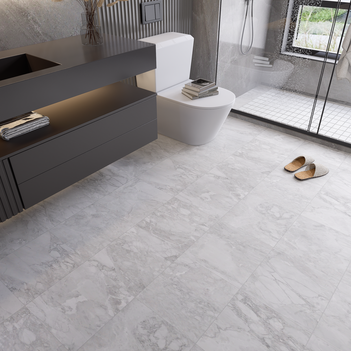 20 x 20 in Lumino Grigio Matte Pressed Glazed Porcelain Tile