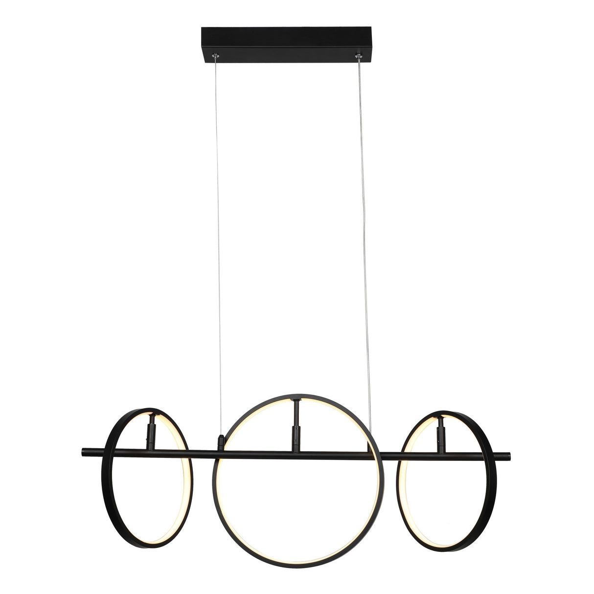 Lucca Circular 3-Light Adjustable Direction Led Pendant Light - Matte Black
