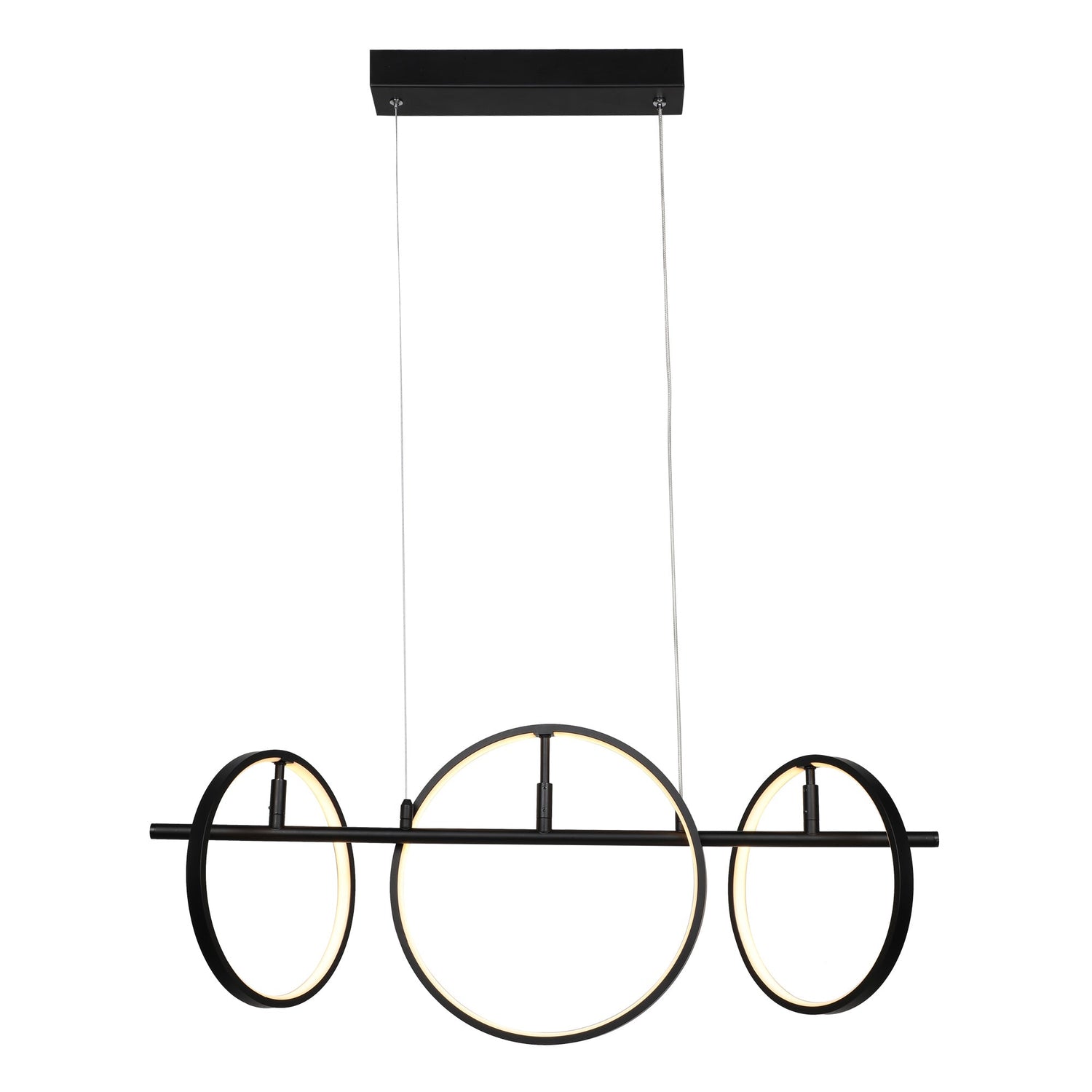 Lucca Circular 3-Light Adjustable Direction Led Pendant Light - Matte Black