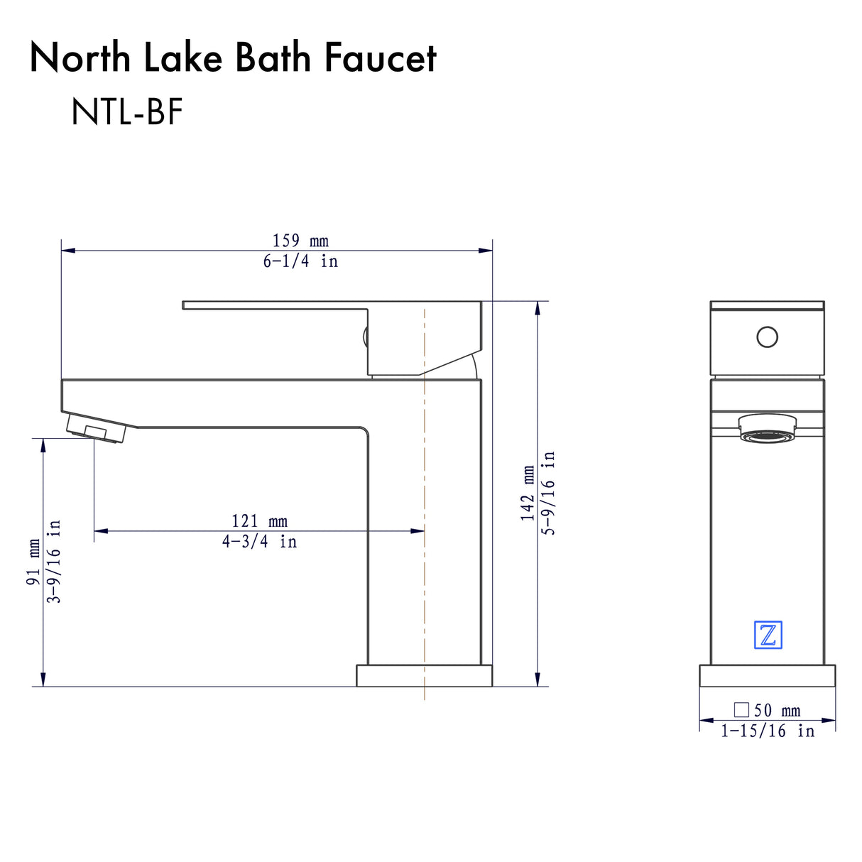 ZLINE North Lake Bath Faucet in Gun Metal (NTL-BF-GM)