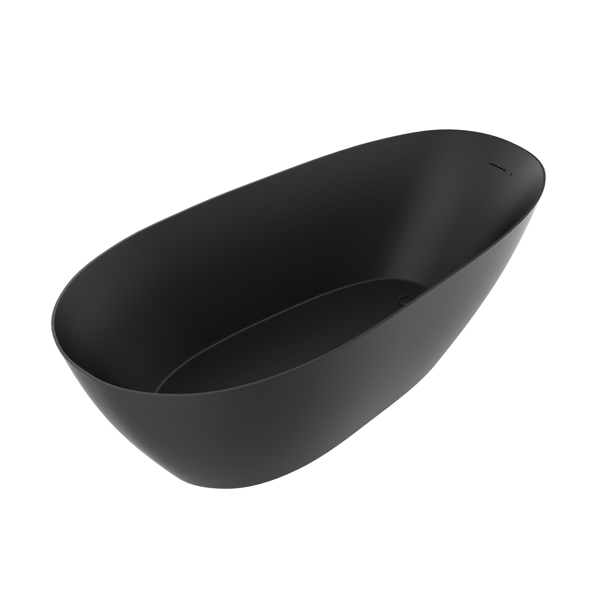 Nero 71 In. Freestanding Soaking Acrylic Bathtub in Matte Black with Chrome Plated - Center Drain & Overflow Cover