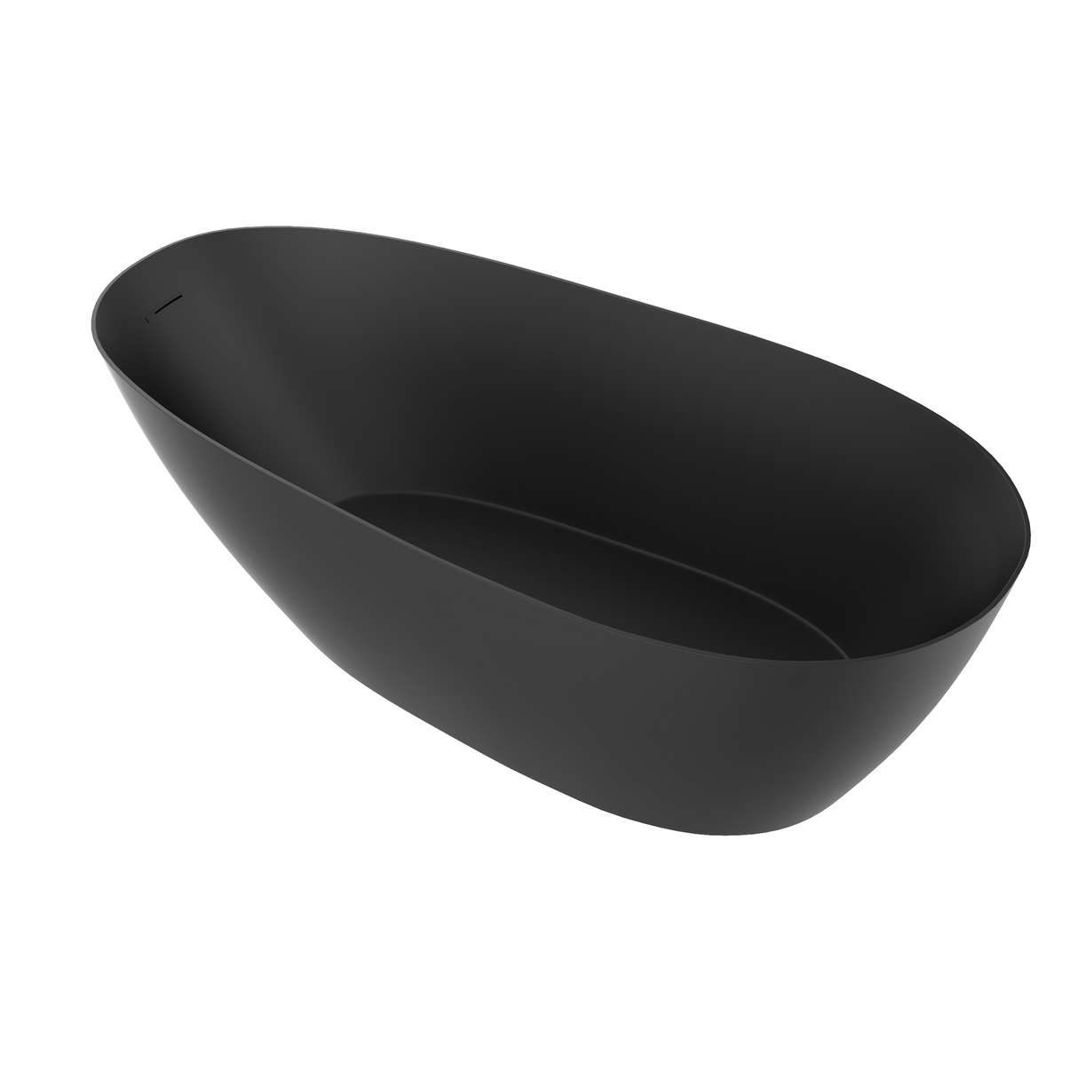 Nero 71 In. Freestanding Soaking Acrylic Bathtub in Matte Black with Chrome Plated - Center Drain & Overflow Cover