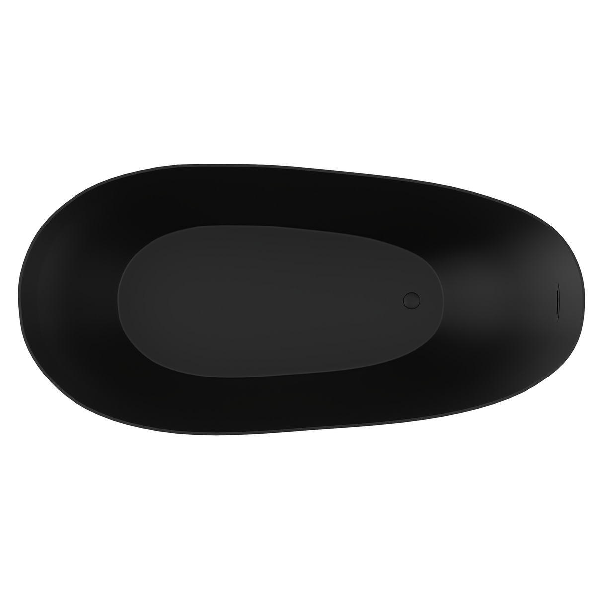 Nero 71 In. Freestanding Soaking Acrylic Bathtub in Matte Black with Chrome Plated - Center Drain & Overflow Cover